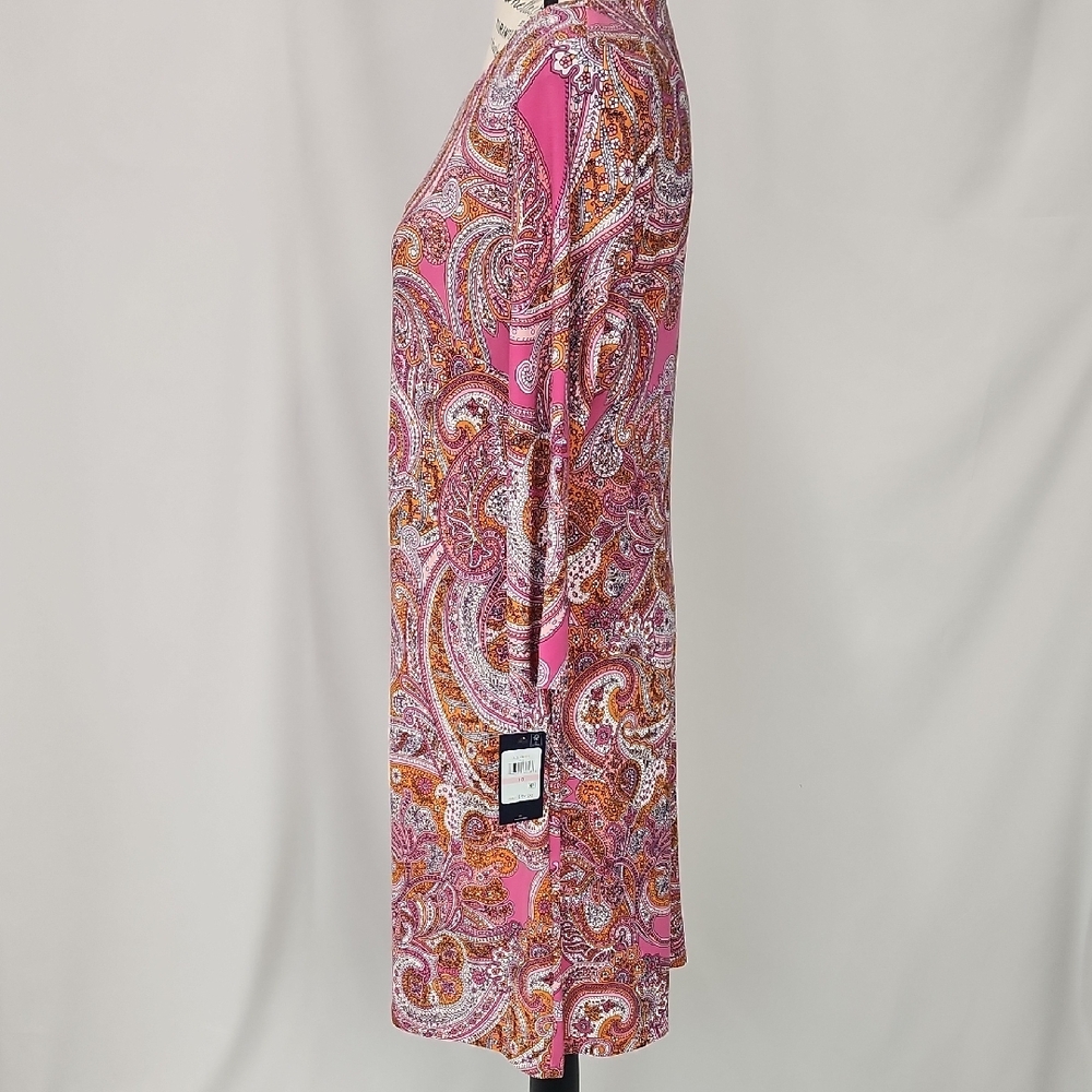 NWT Tommy Hilfiger Paisley Print Pink Dress, size 10 - Picture 4 of 10